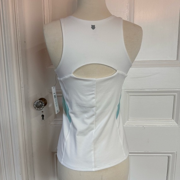 NWT K-Swiss Women's Colorblock SPF 50+ White Angel Tank Top Built in Bra Small - Picture 8 of 10